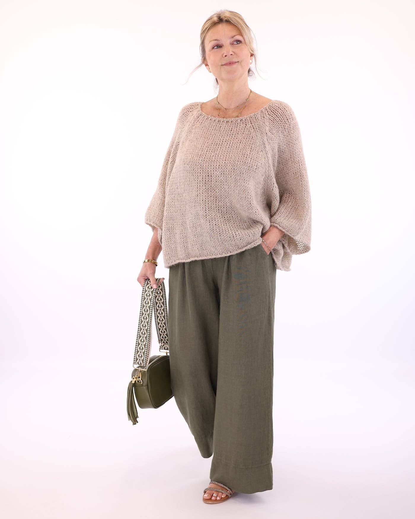 Alpaca Blend Swing Jumper: Cream