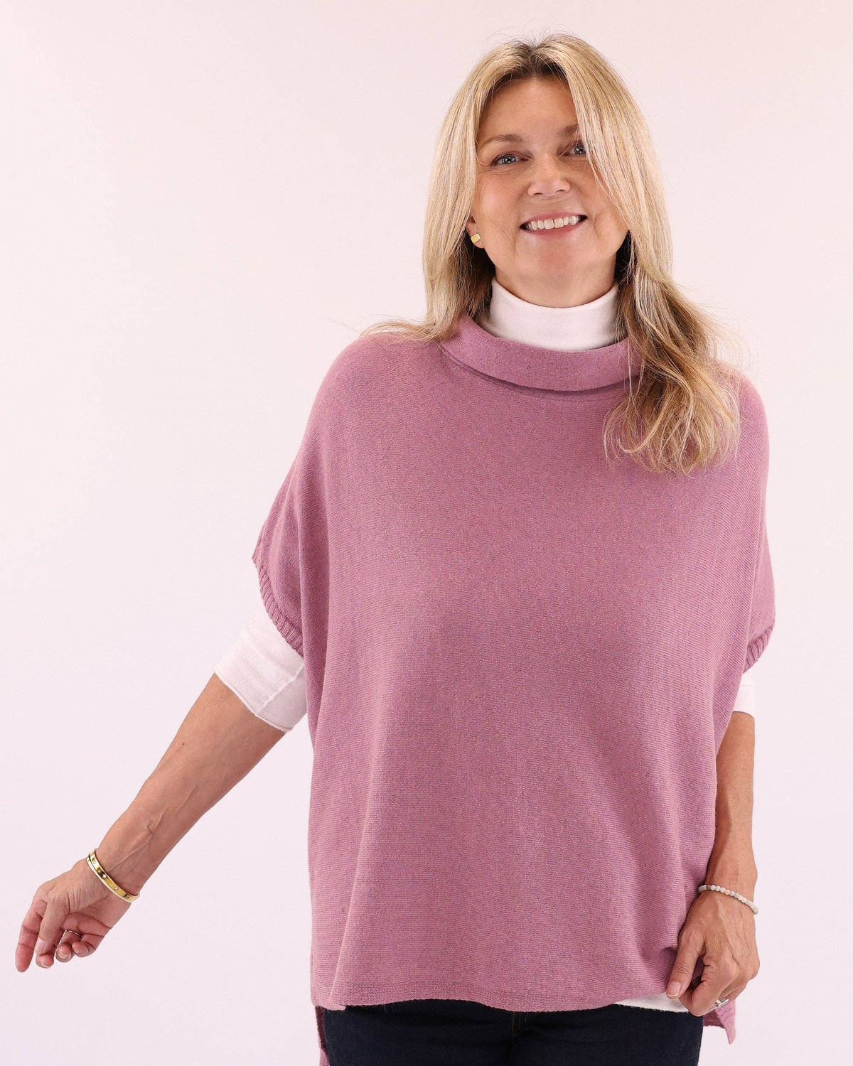 Classic Cashmere Blend Tunic: Peacock