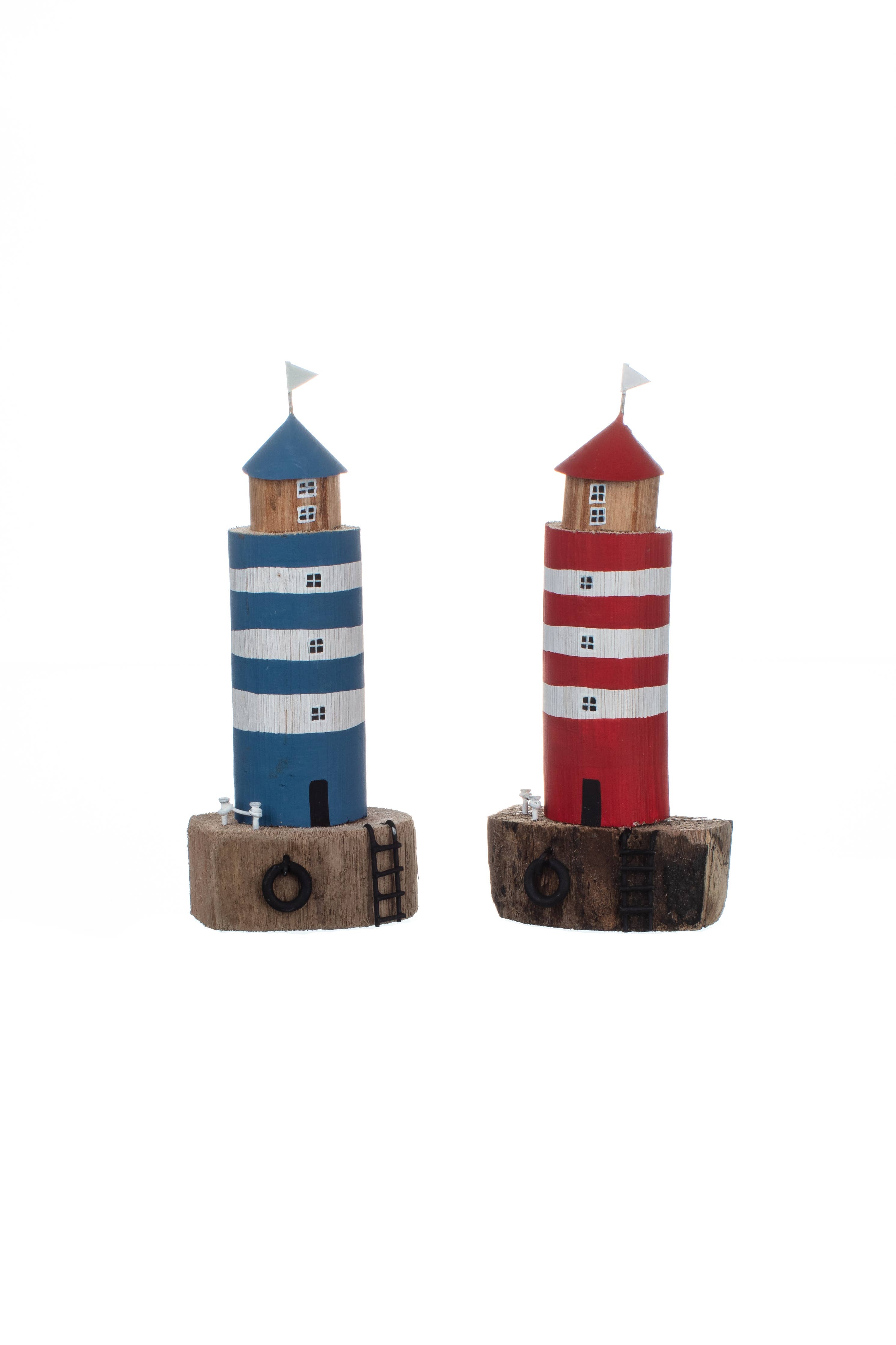 Mixed Blue & Red Lighthouses