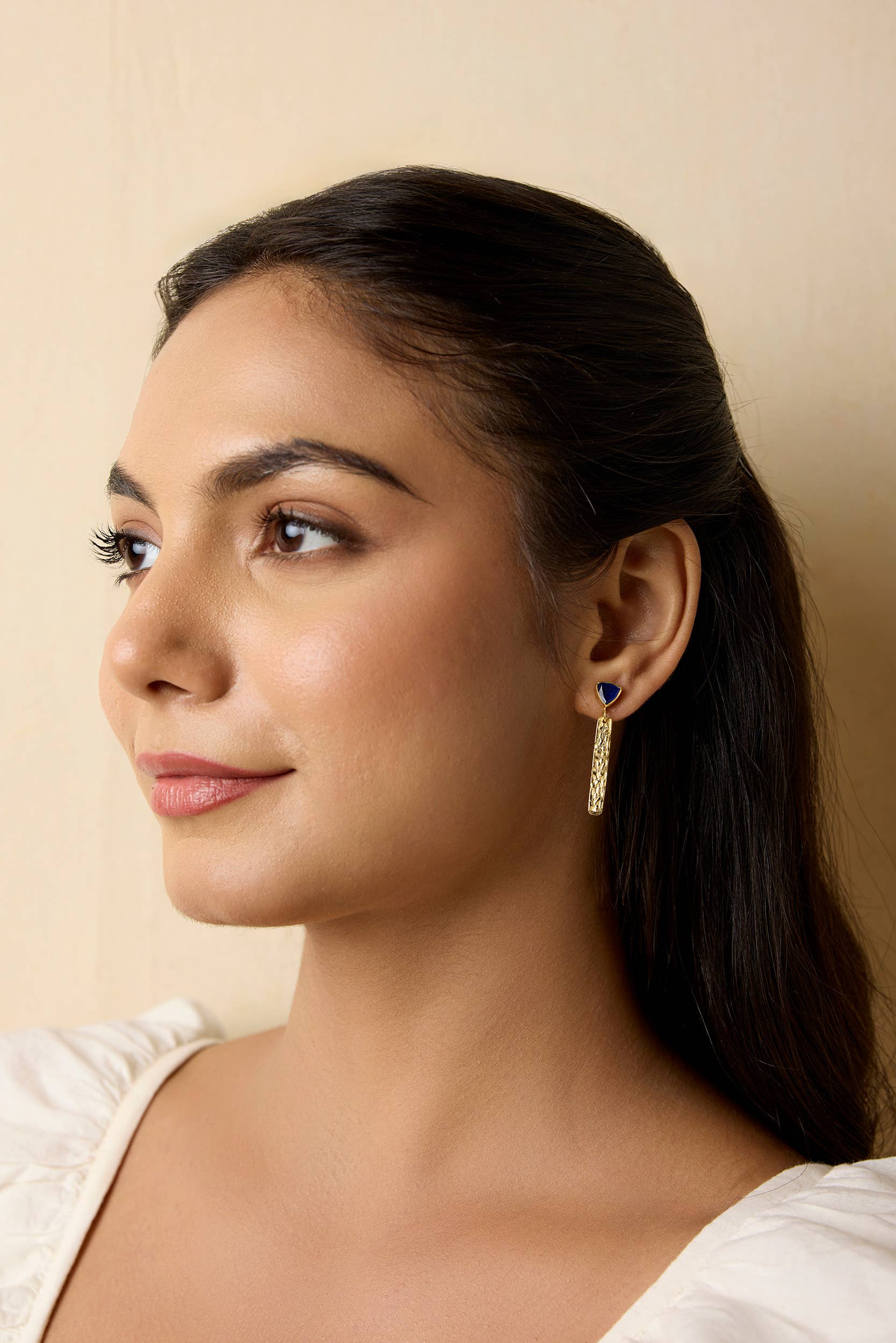 Blue Jade Gold Vermeil Earrings