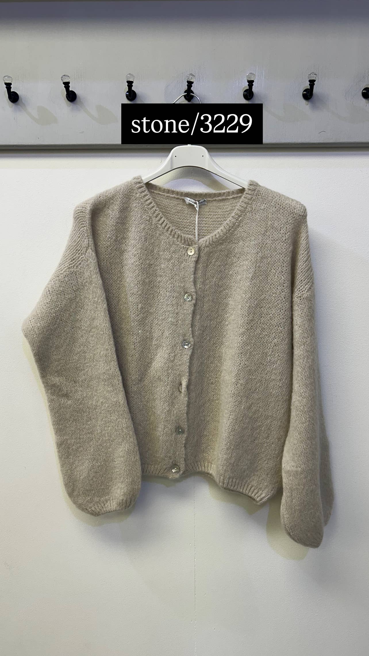 Button Through Mohair Cardigan: Navy / One Size: UK8 - UK14/16