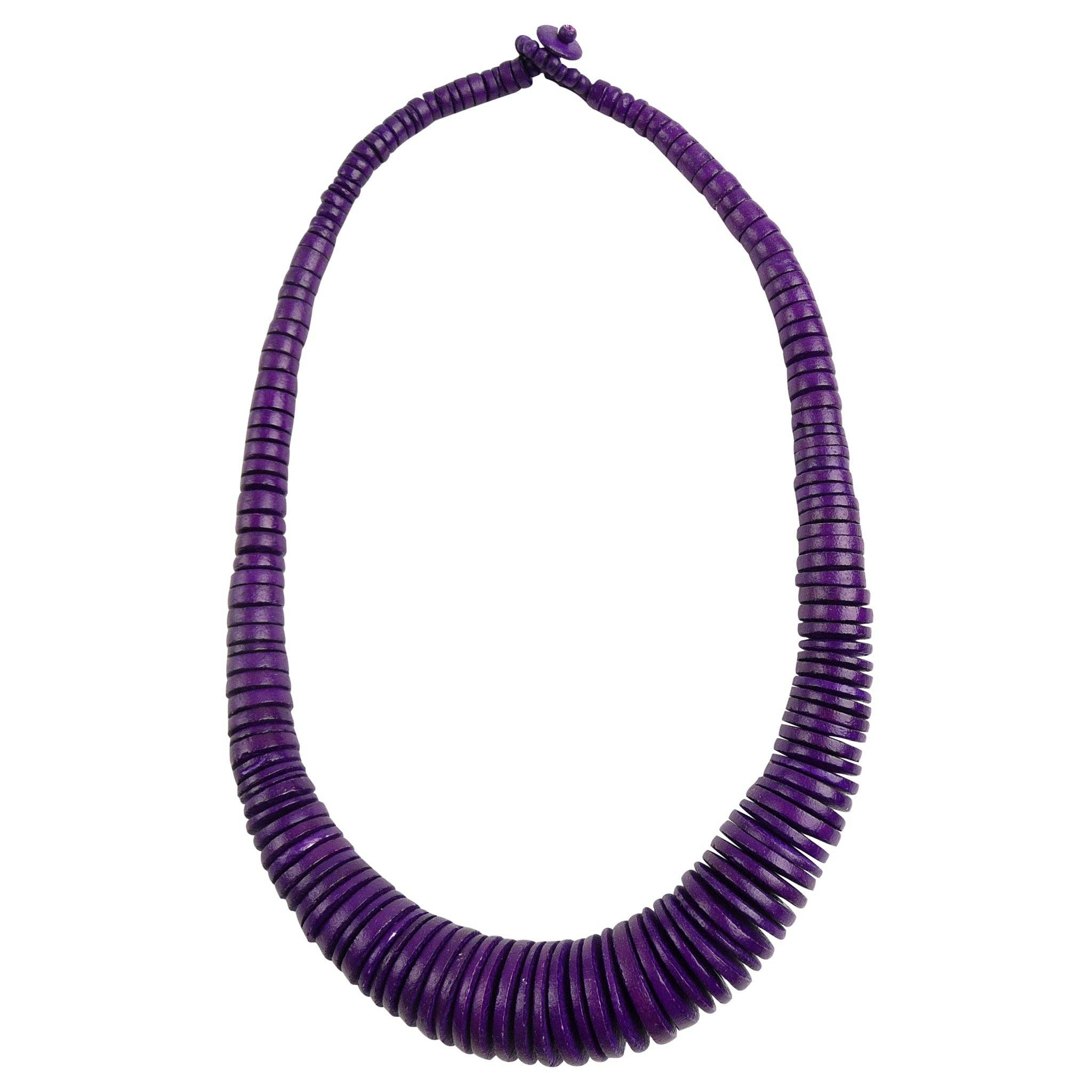 NK601 Graduated Coco Disc Necklaces: Lime-green