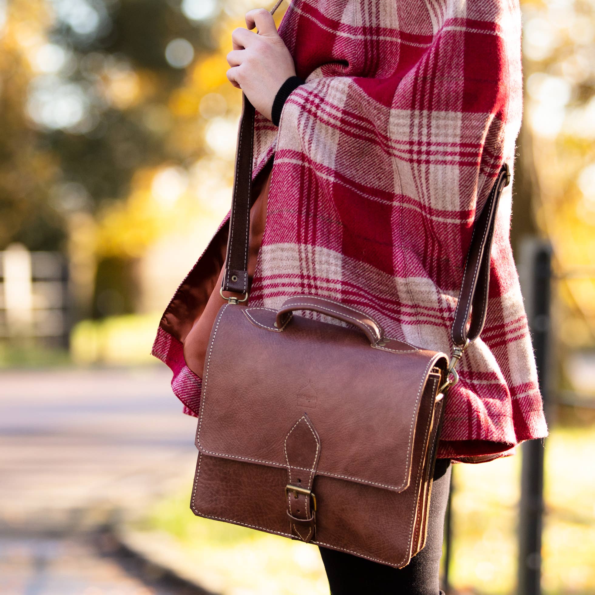 Leather Mini Satchel "The Casablanca": Red