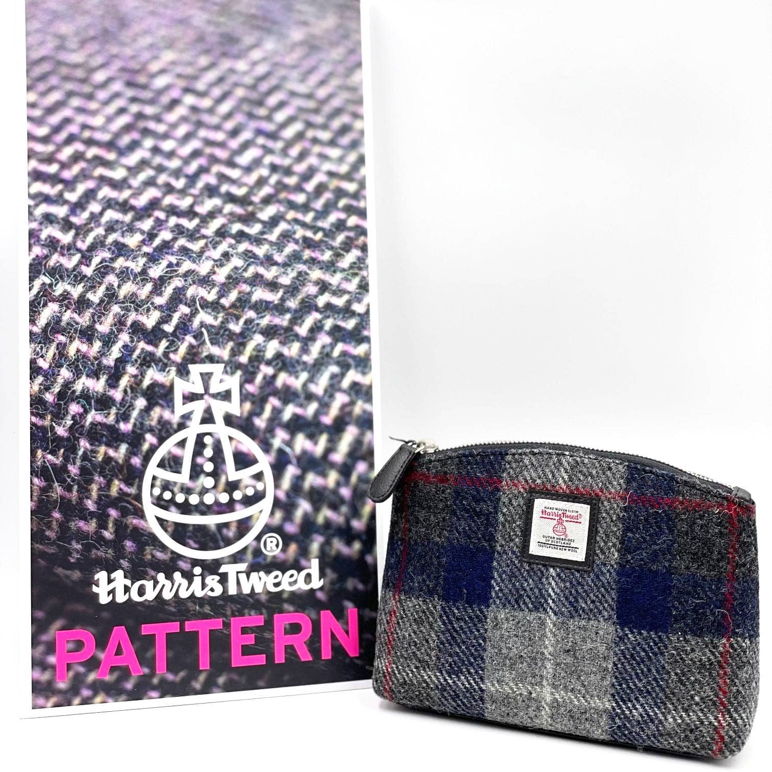 Harris Tweed Cosmetic Bag Blue Check