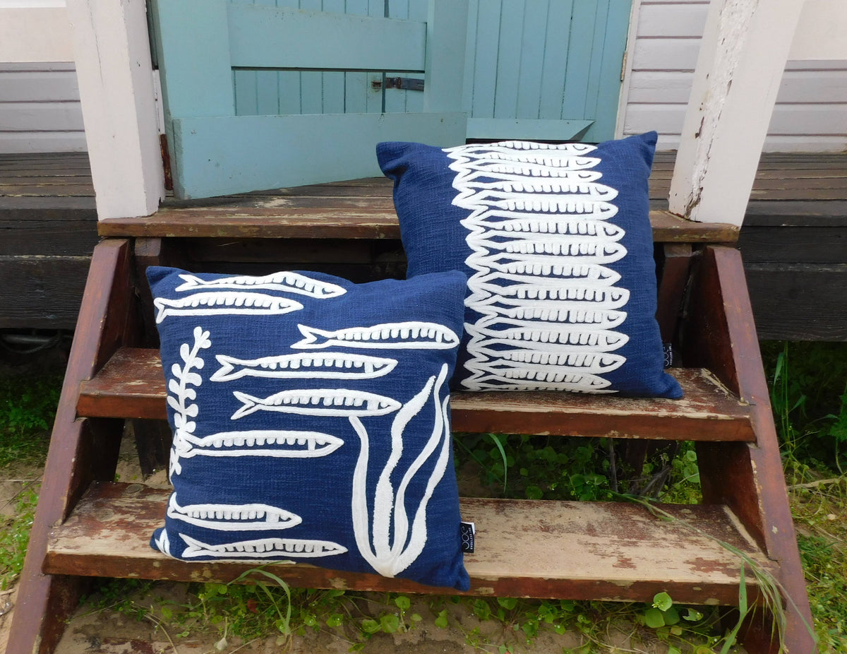 Indigo 14 Sardines Cushion