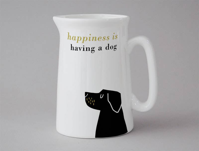 Happiness Jugs: Happiness Small Jug Dog Turquoise