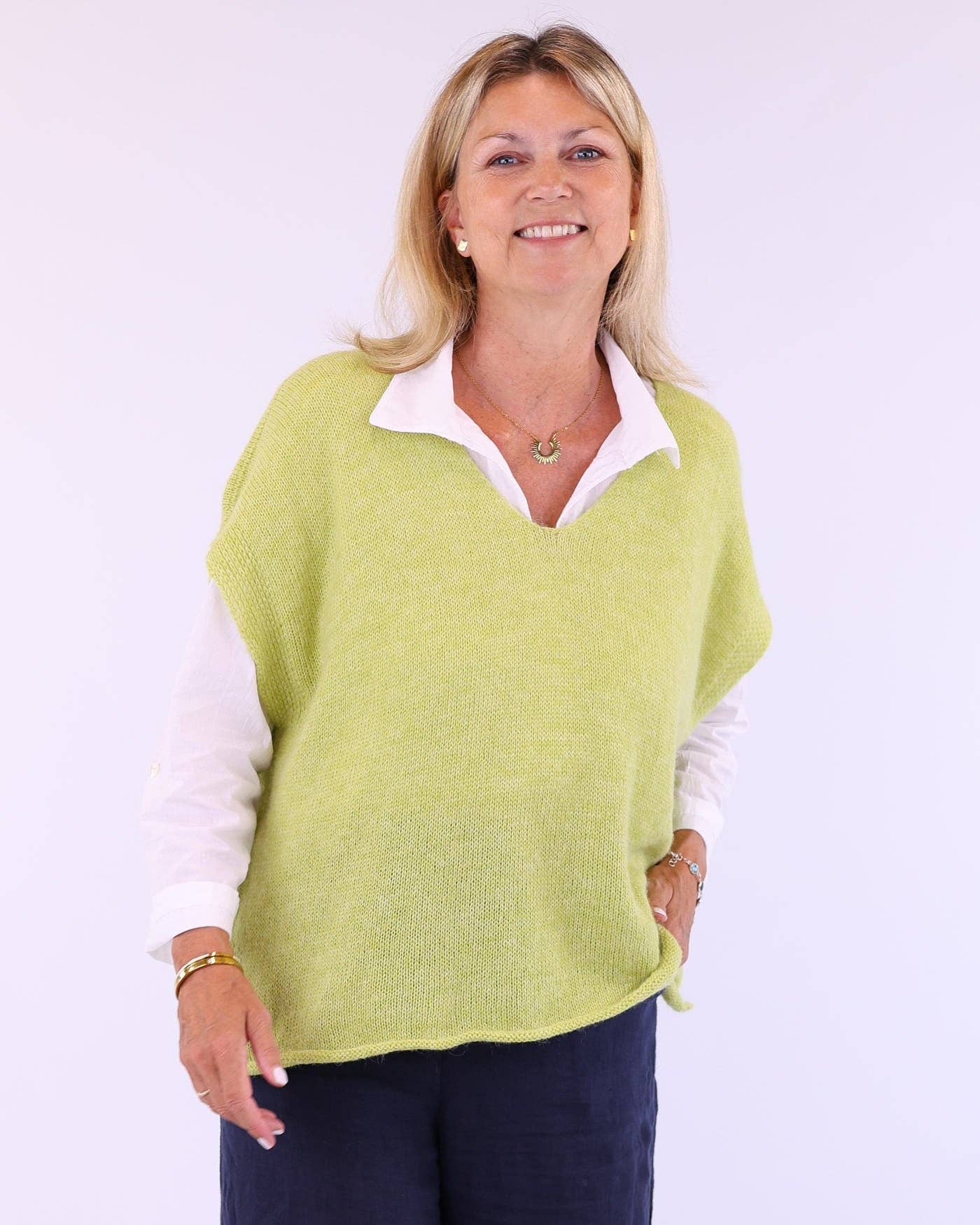 Alpaca Blend V Neck Tunic: Truffle