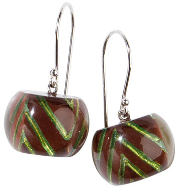 Green Zigzag Bliss Earrings