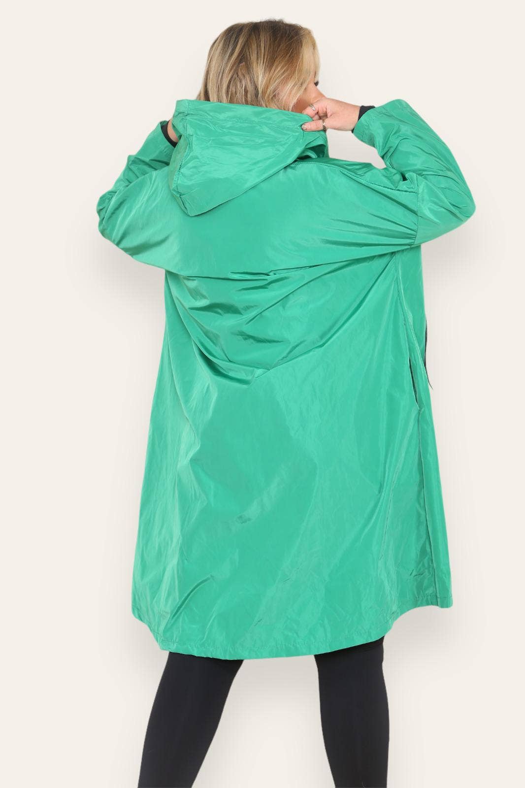 Oversized Hooded Rain Mac: Silver Grey / One Size To UK 16-24