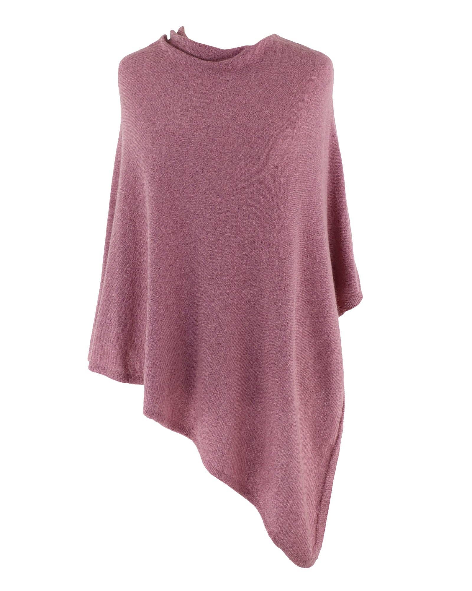 Classic Cashmere Blend Poncho: Denim Blue
