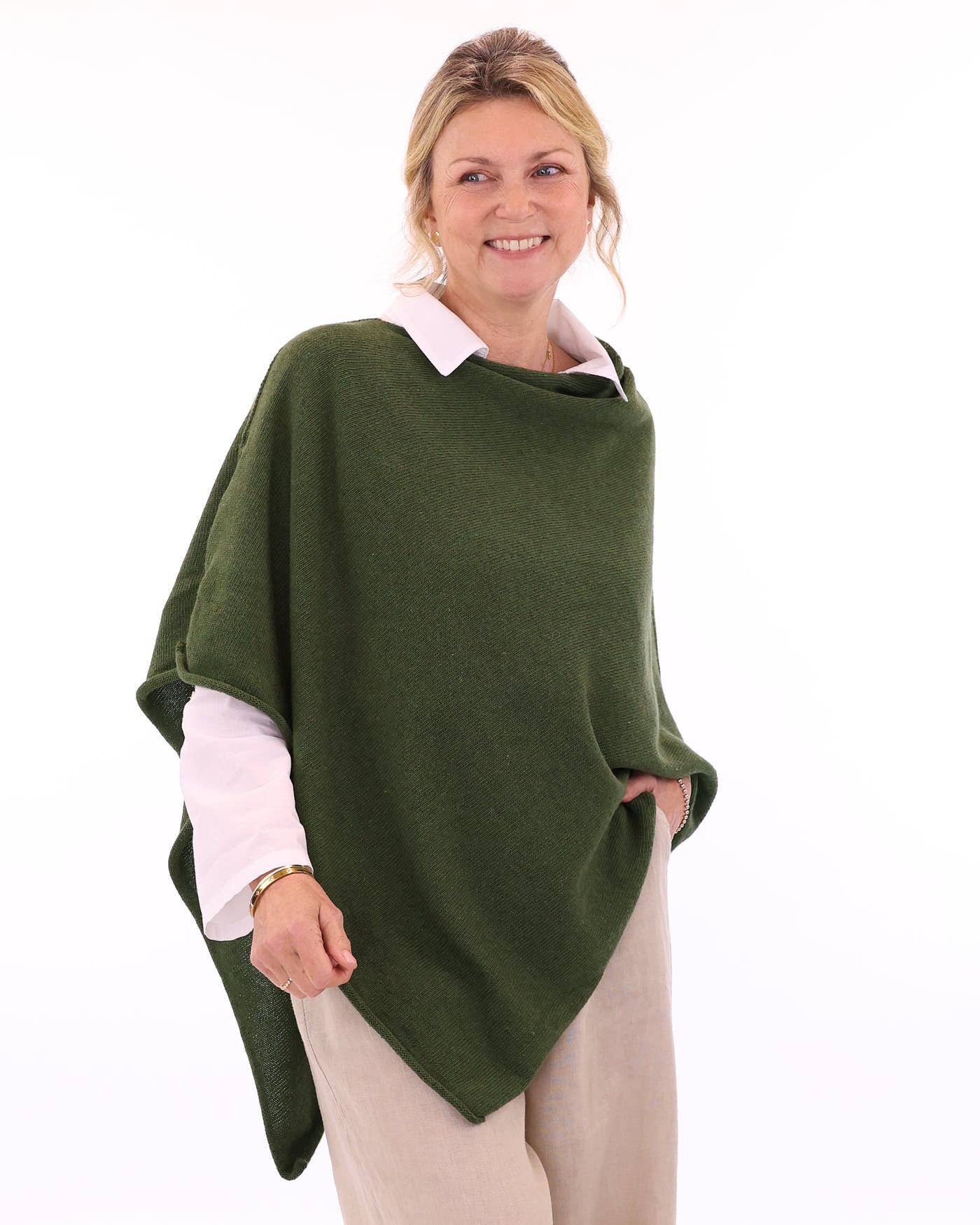 Cashmere Blend Poncho: Deep Violet