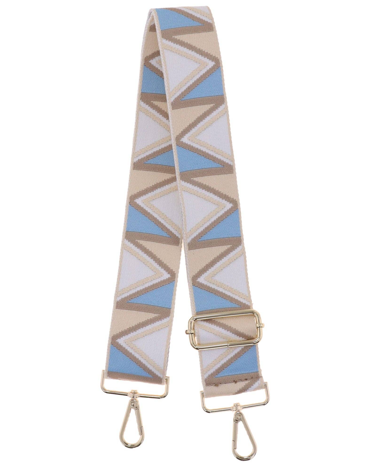 Bag Strap Triangles: Sky and Taupe Triangles / One Size | The Nancy Smillie Shop - Art, Jewellery & Designer Gifts Glasgow Scotland