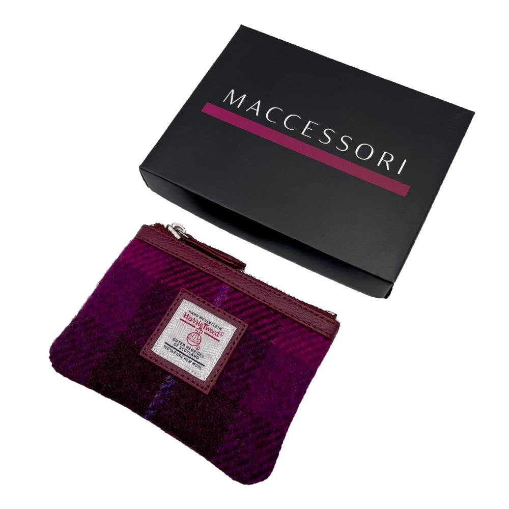 Harris Tweed Coin Purse Purple Check