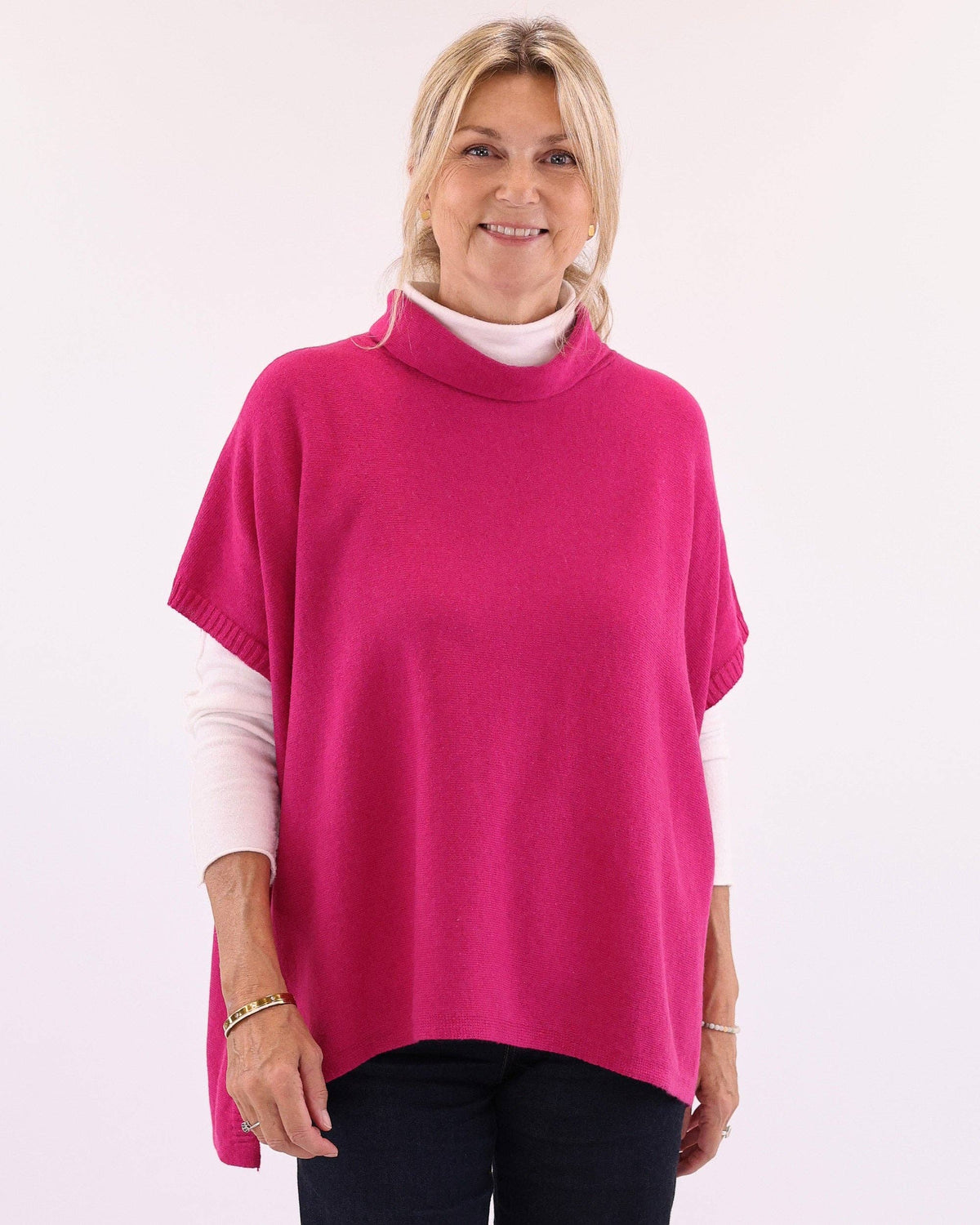 Classic Cashmere Blend Tunic: Peacock