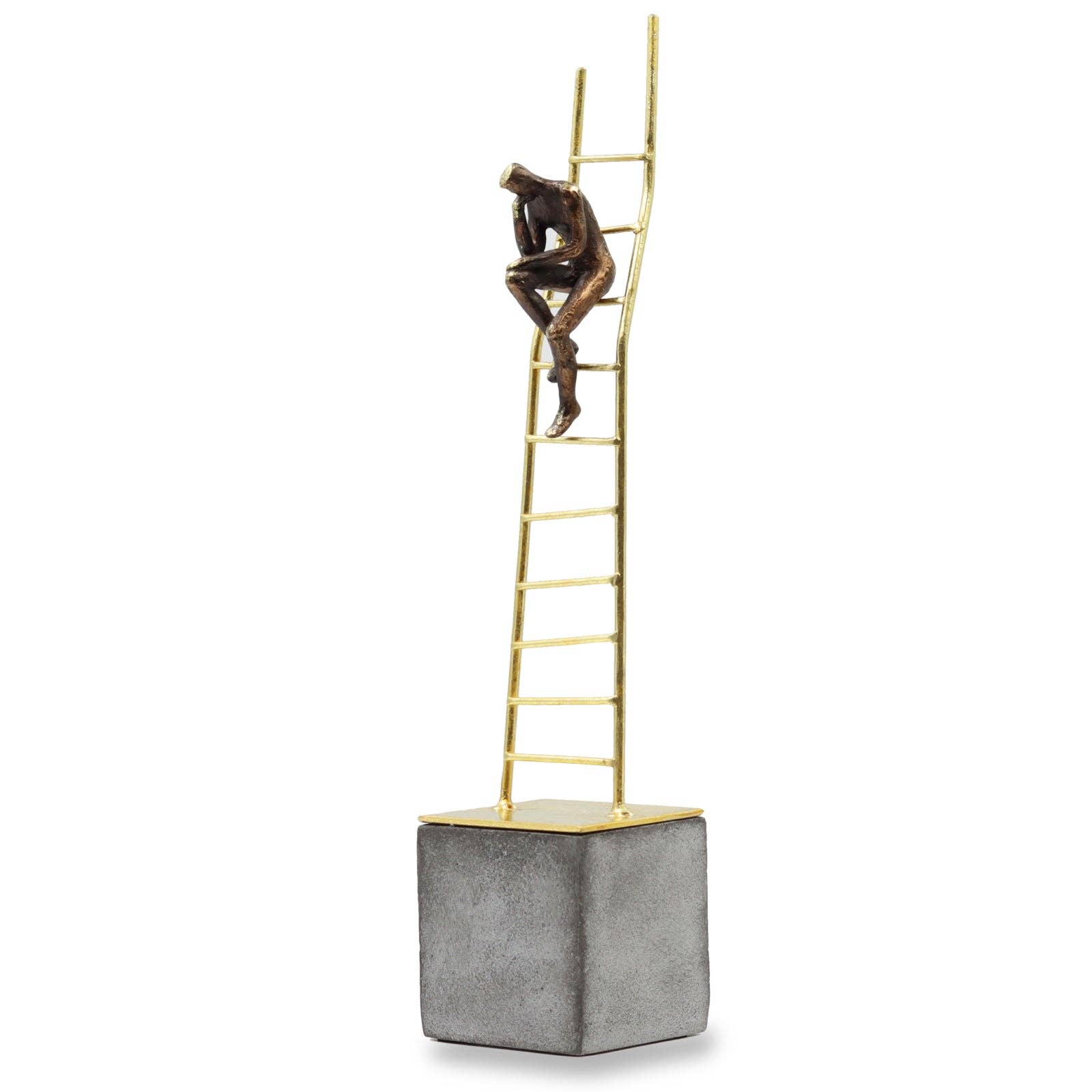Thinking Man on Gold Ladder