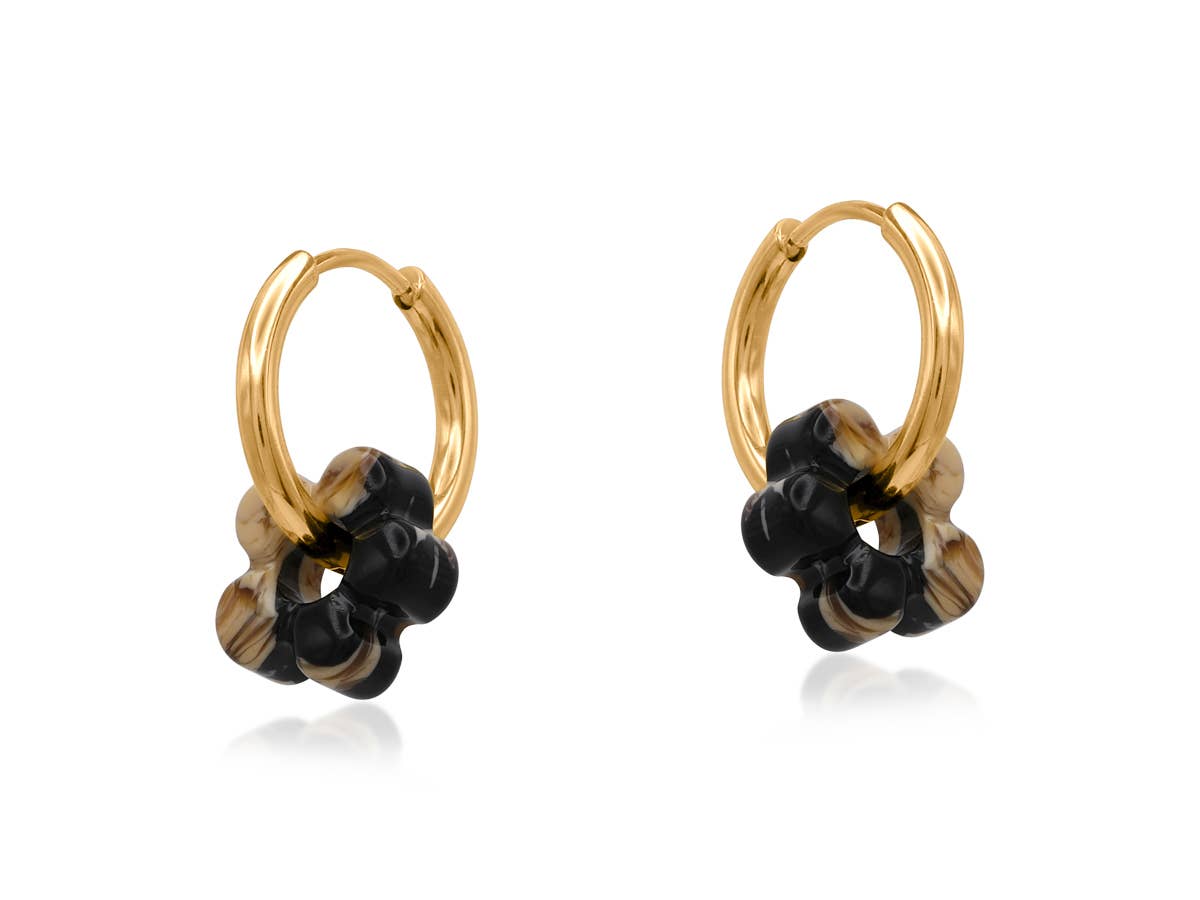 Sophia Petite Resin Huggies Earrings: Red