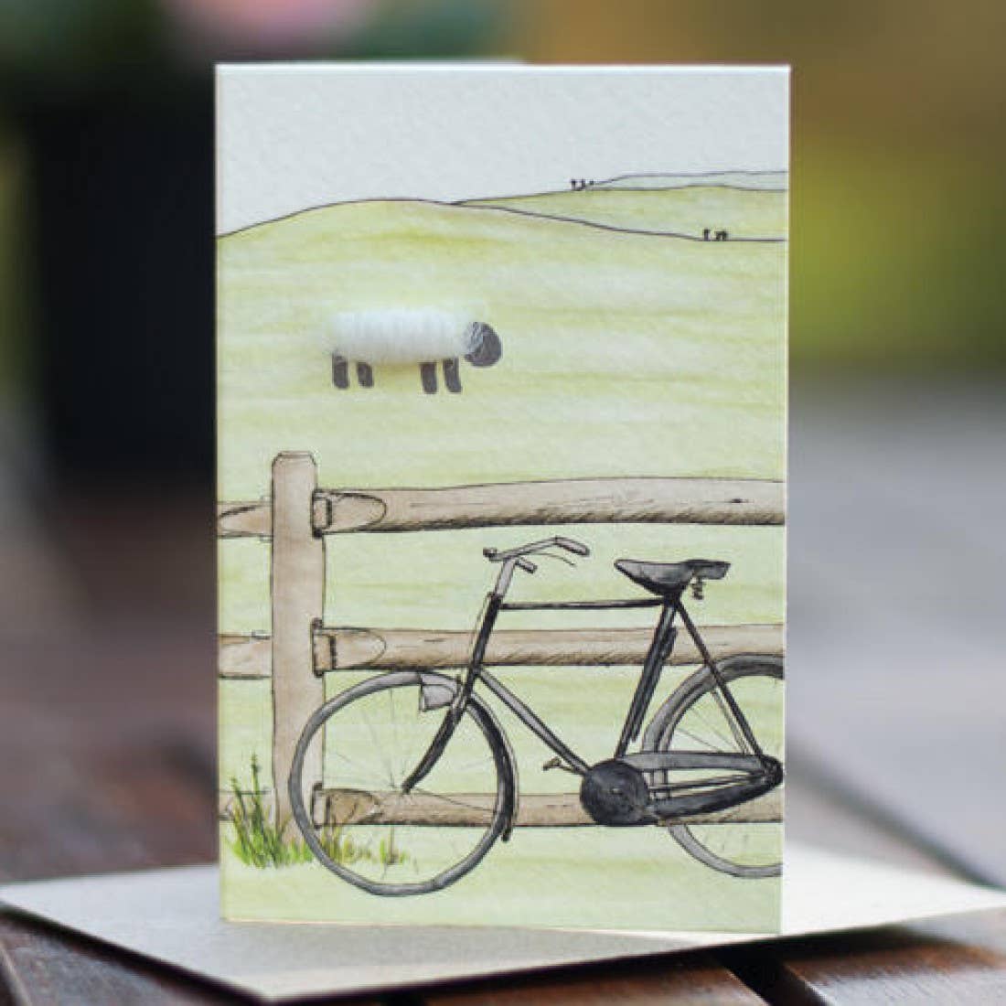 Mini Sheep & Bicycle hand finished Card | Men & Countryside