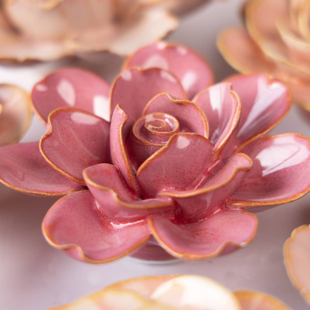 Wedding Ceramic Flowers Roses Gift Box Floral Decor