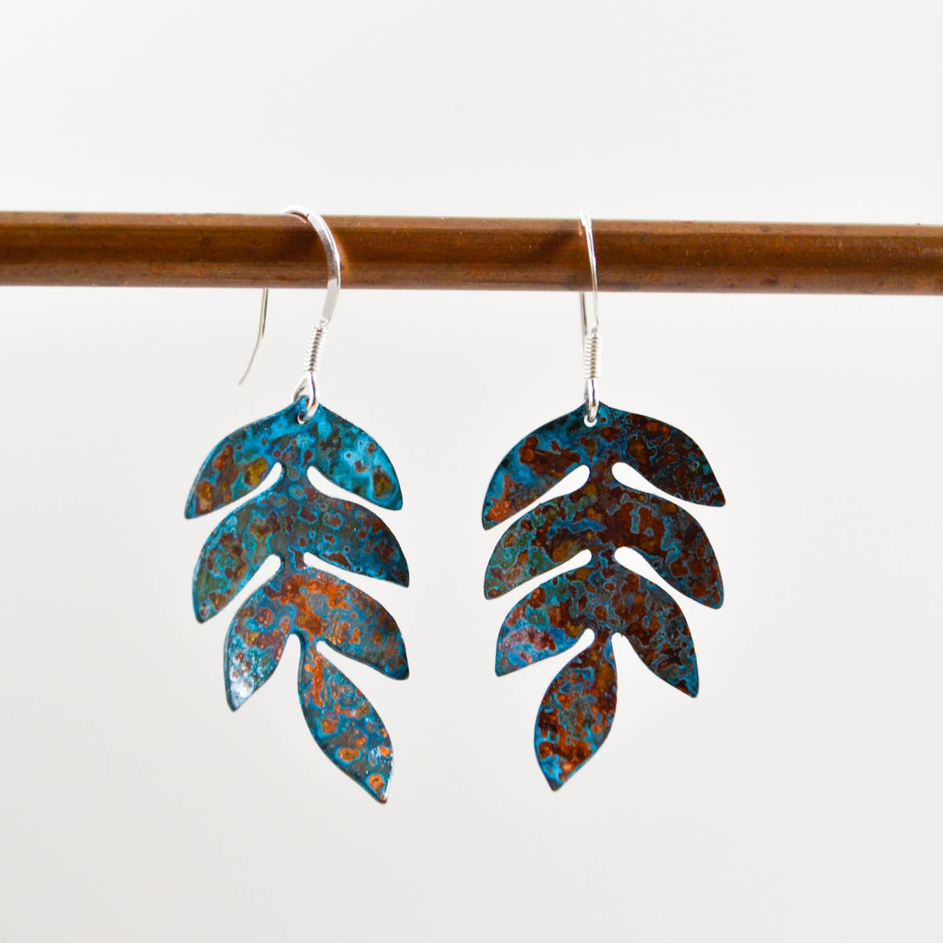 Fern Drop Earrings: Copper / Large