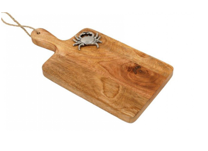 30cm Wooden Board with Crab - Gifts - Scotland
