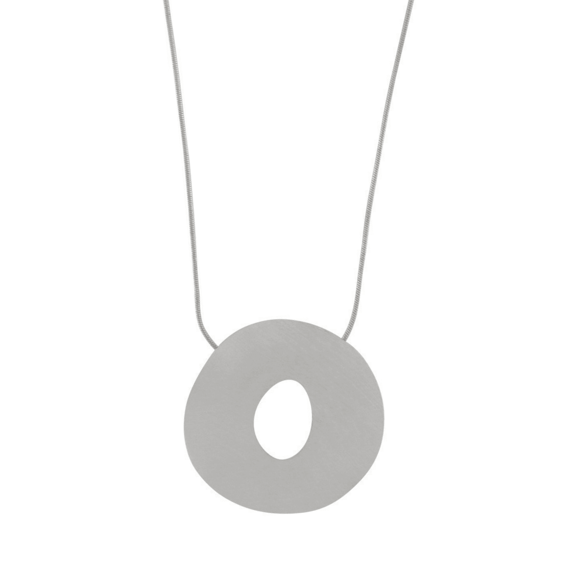 Alaya IN:STORE Short Mega Organic Circle Necklace Silver Plating