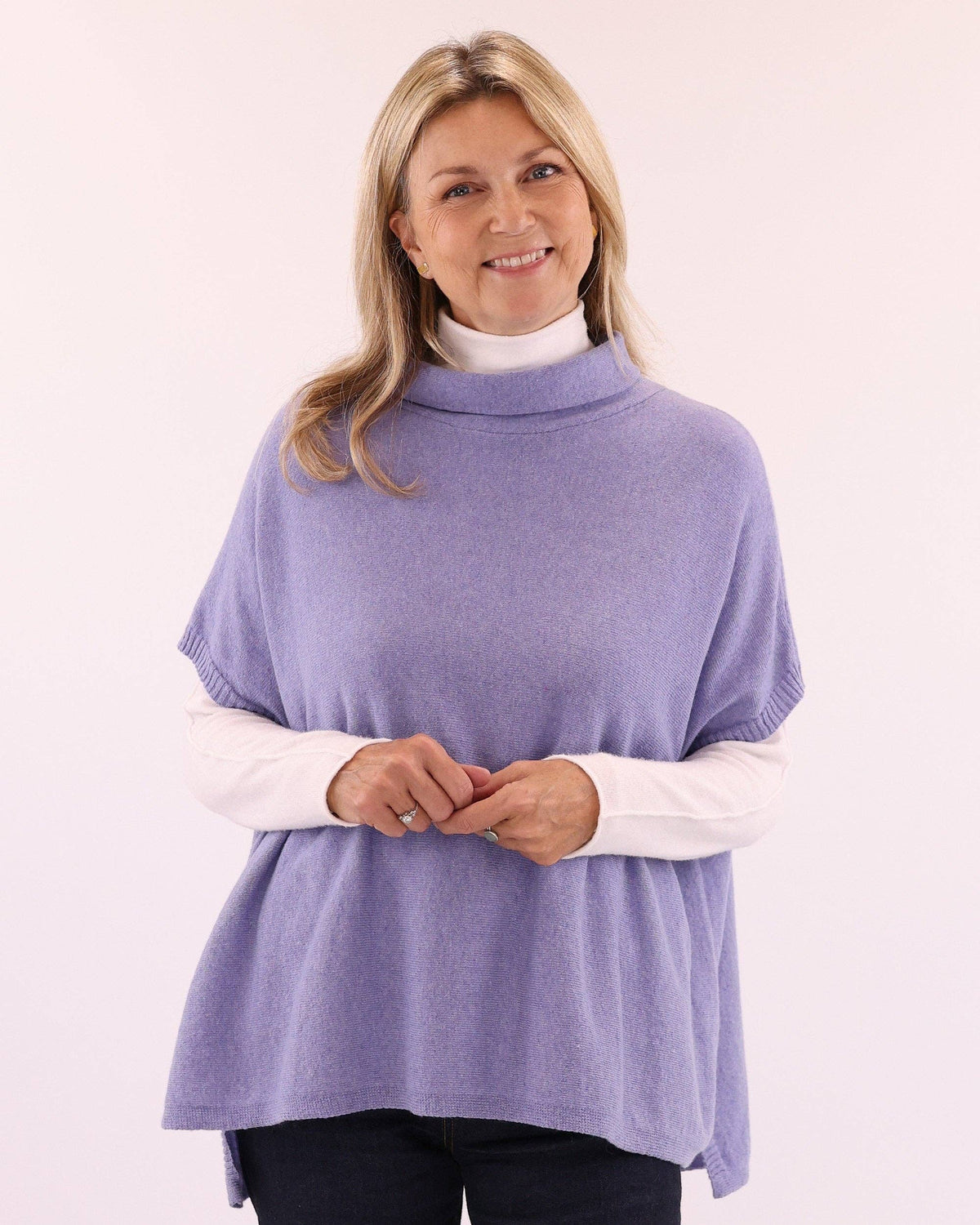 Classic Cashmere Blend Tunic: Peacock
