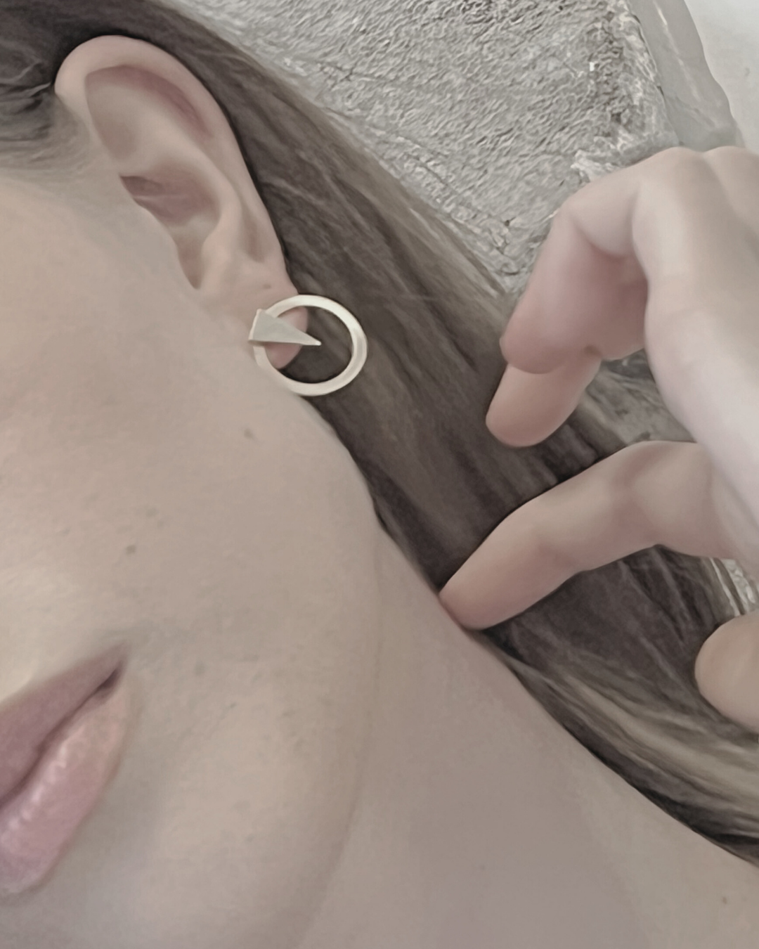 Theia IN:STORE 2in1 Triangle & Circle Earring Silver Plating