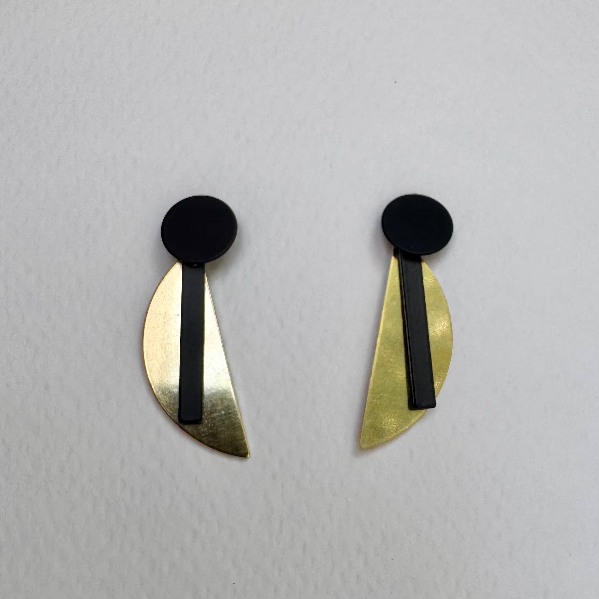 Bauhaus Collection | Arc Earrings | BH015: Black