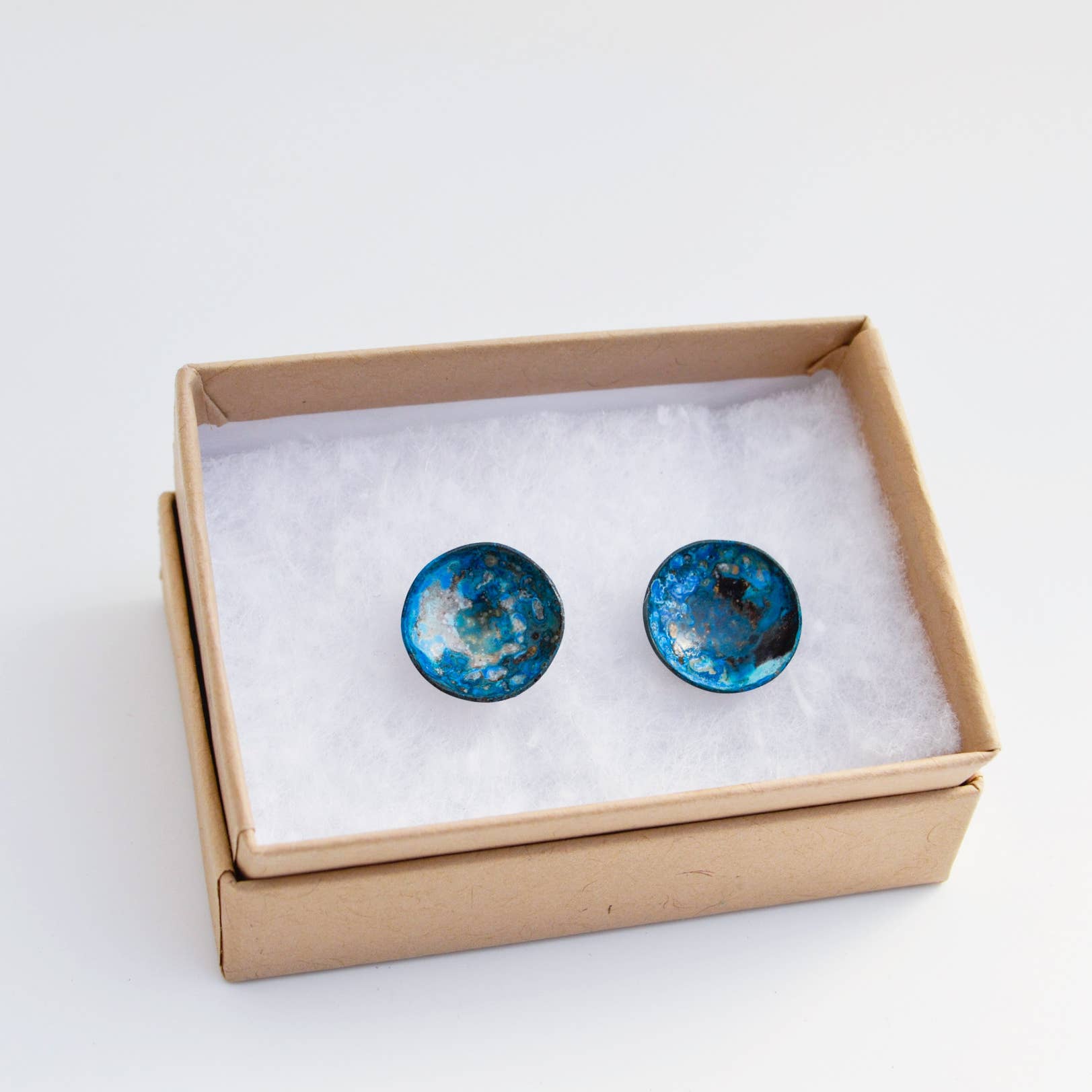 Circle Stud Earrings: Copper / Large