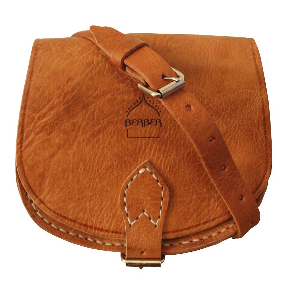 Small Leather Saddle Bag: Dark Brown
