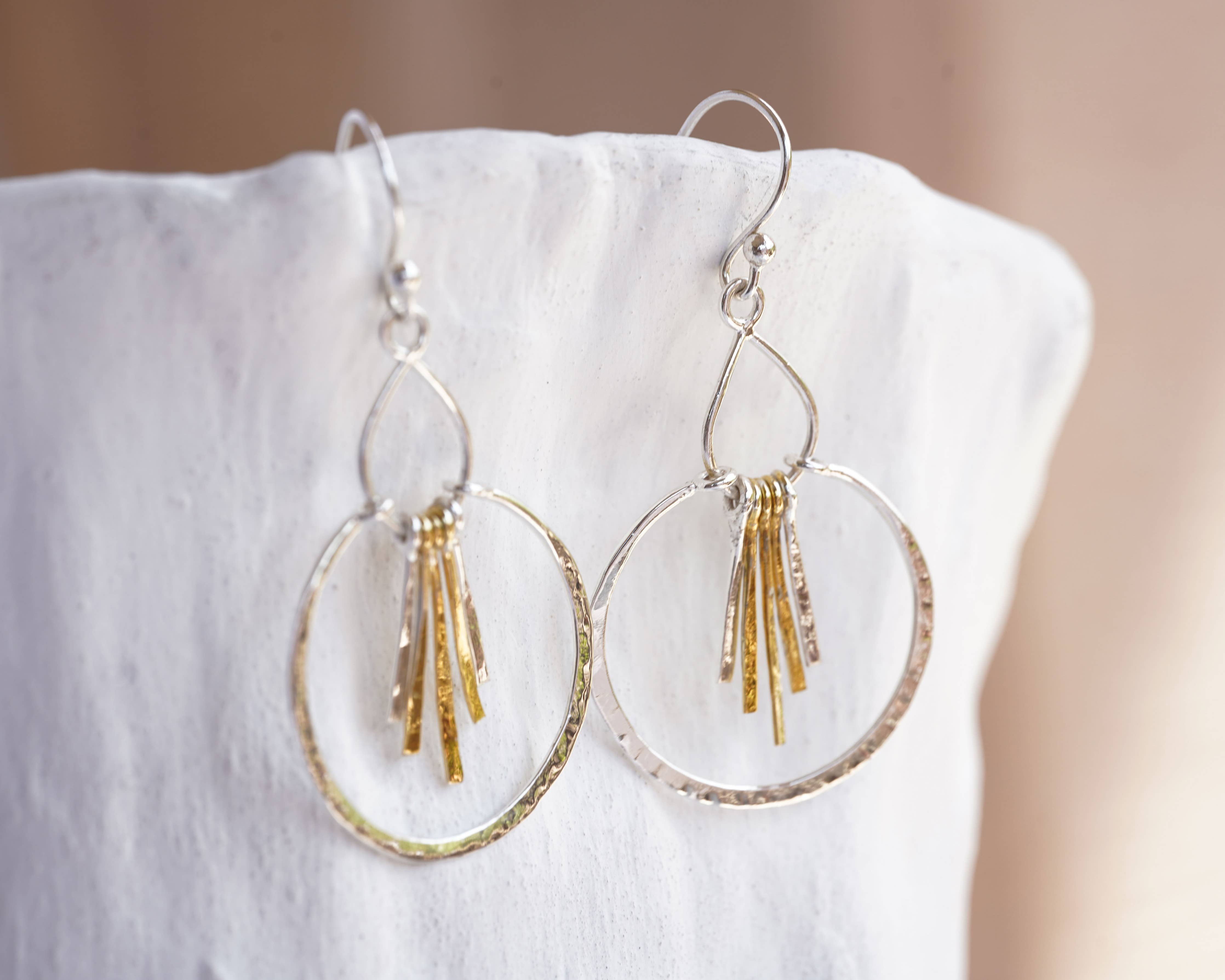 Textured Silver Earrings