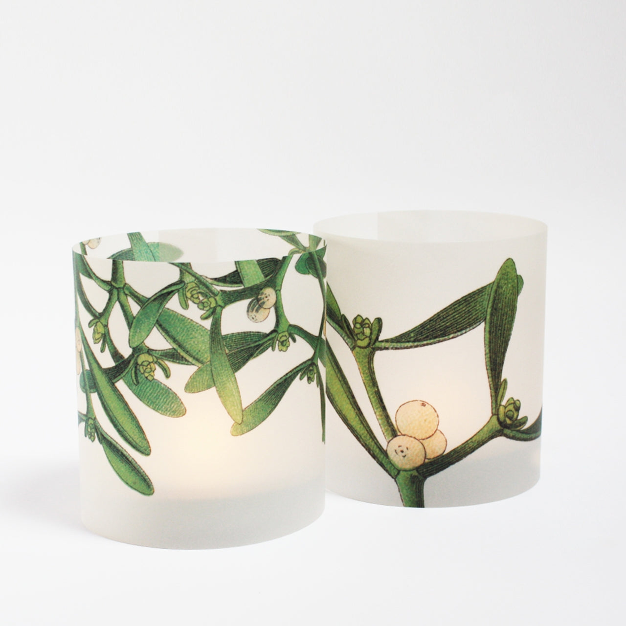 4 Mistletoe Sleeves for tea-light or Candle | The Nancy Smillie Shop - Art, Jewellery & Designer Gifts Glasgow Scotland