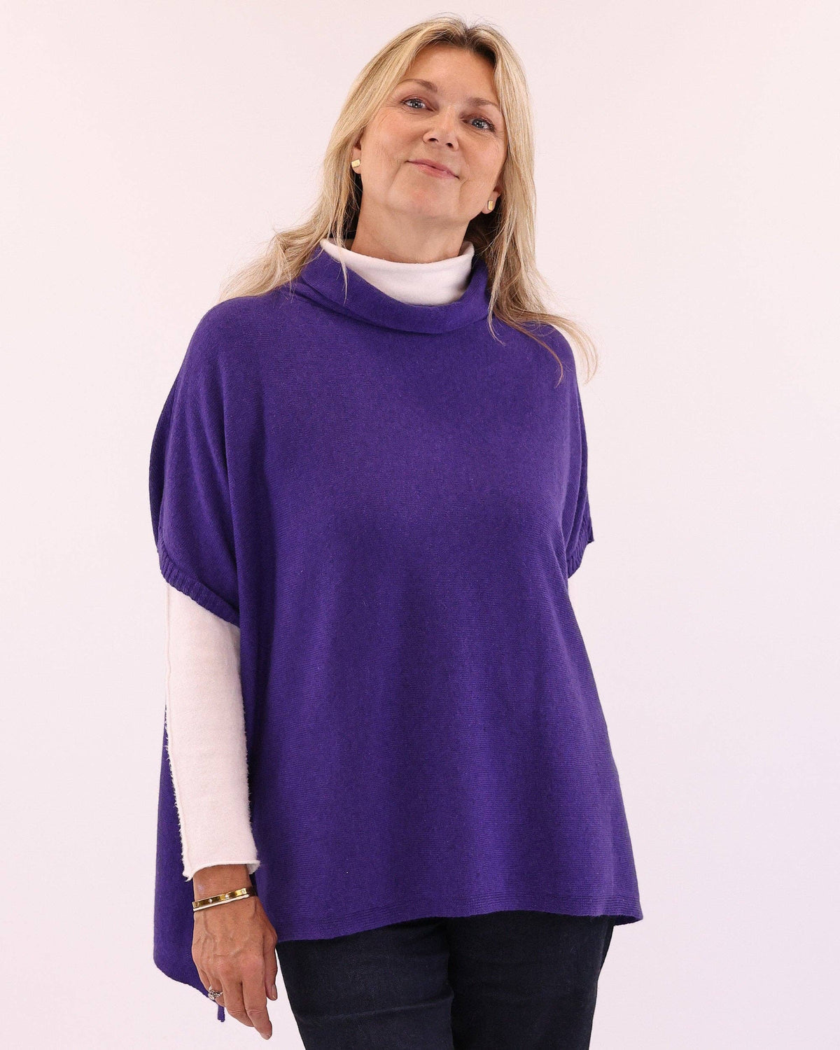 Classic Cashmere Blend Tunic: Peacock