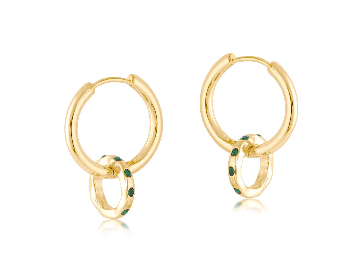 MALLORCA SMALL HUGGIE EARRINGS: BLUE