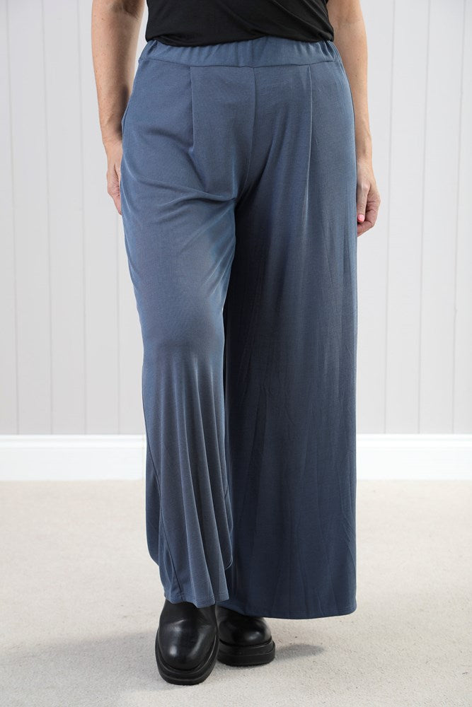 Blue Sorrento Stripe Trousers | The Nancy Smillie Shop - Art, Jewellery & Designer Gifts Glasgow Scotland
