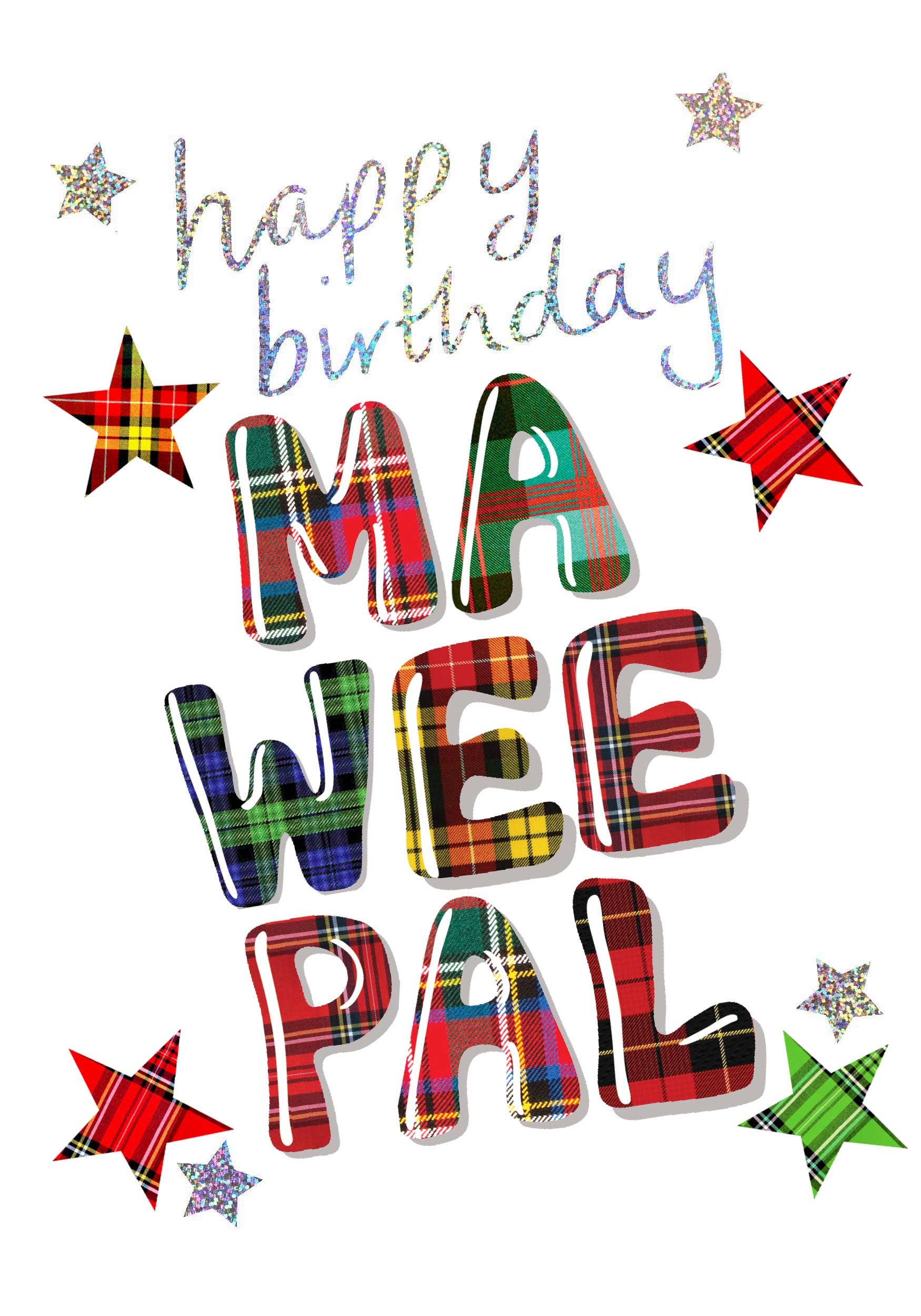 Tartan Words Birthday Ma Wee Pal Card