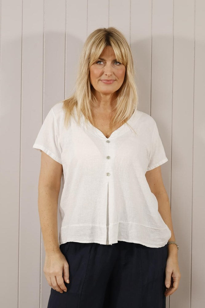 White button flute top