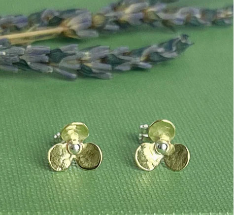 Brass Flower Stud Earrings