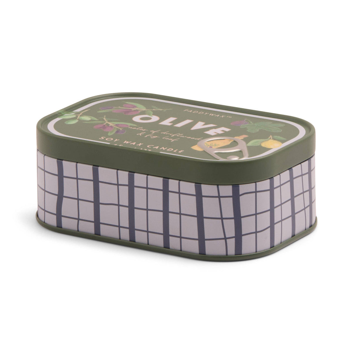 Paddywax Bistro 4.5oz/127g Olive Printed Tin Candle - Fig Olive