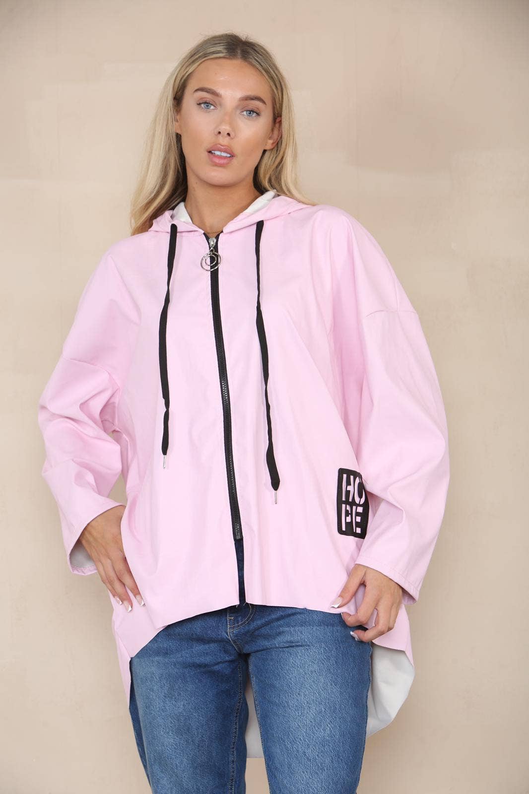 PU Leather Hooded Jacket: Black / One Size To Fit UK 8-20