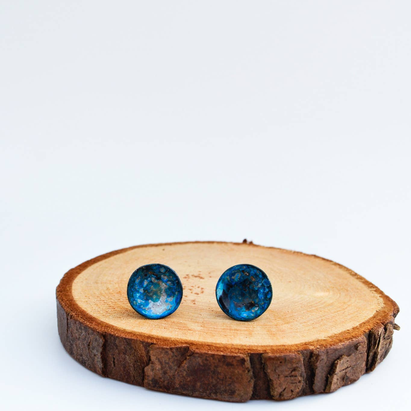 Circle Stud Earrings: Copper / Small