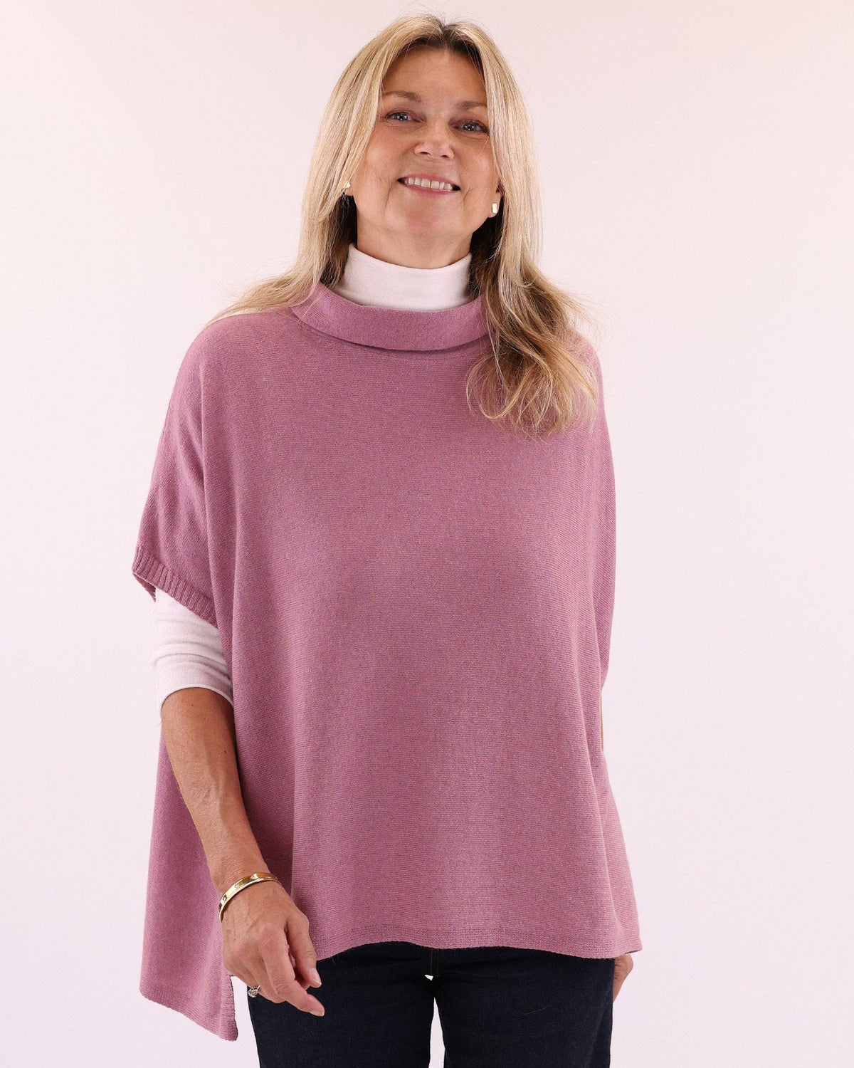 Classic Cashmere Blend Tunic: Peacock