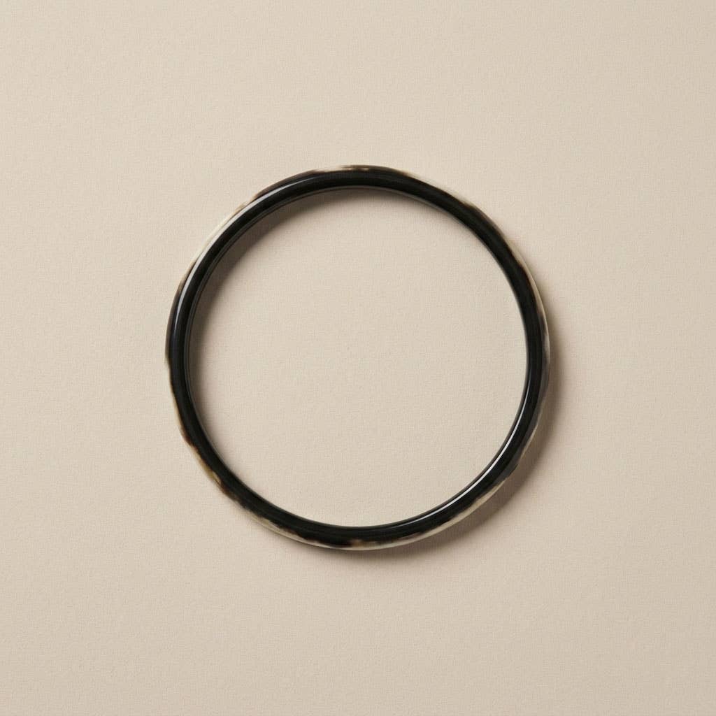 Zuri Set of three Slim Black Natural Horn Bangles