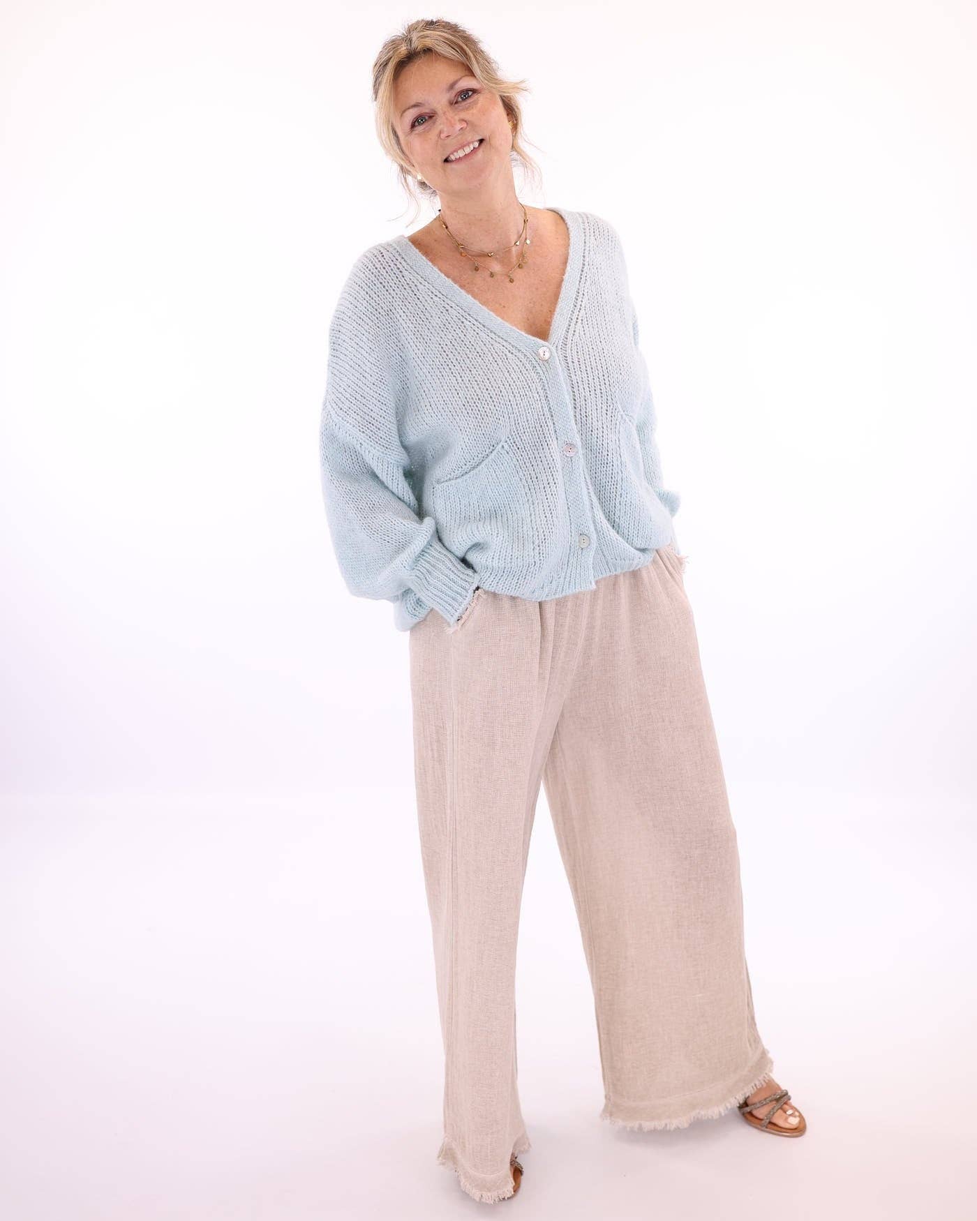Alpaca Blend Pocket Cardi: Cream