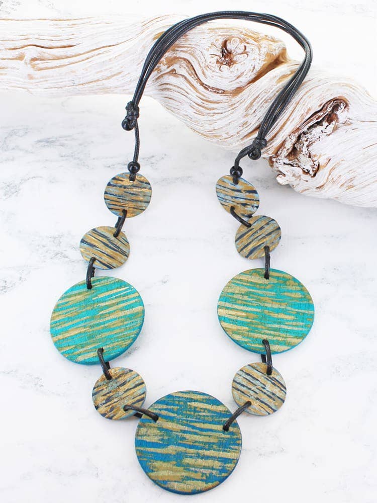 UJ6512TL LONG SHELL DISC NECKLACE