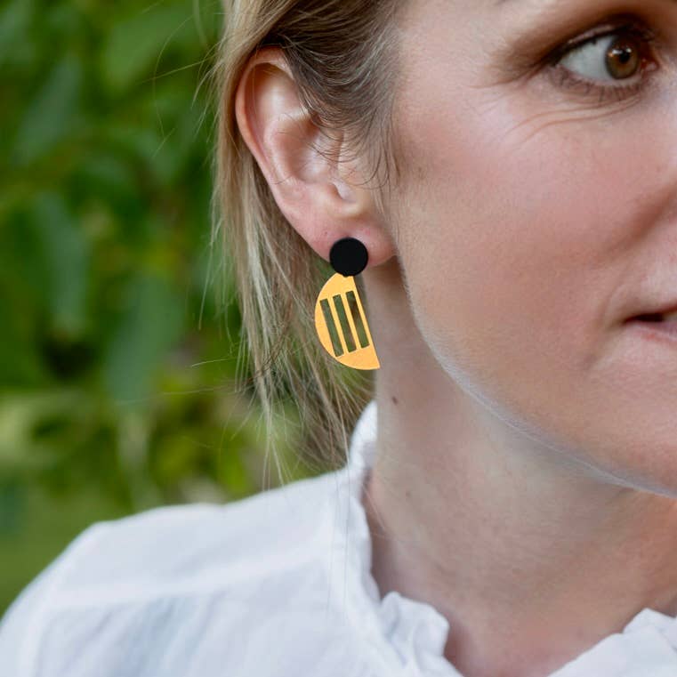 Bauhaus Collection | Parallel Earrings | BH002: Black