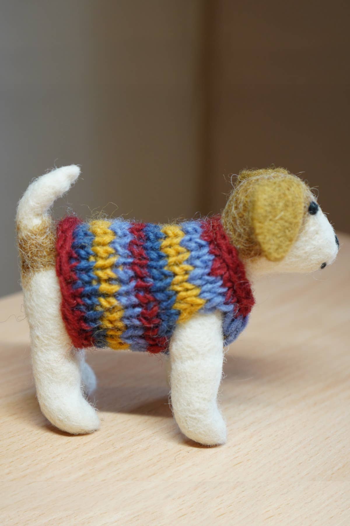 Jack - Hand Felted Wool Terrier Dog in a Jumper Decoration: One Colour
