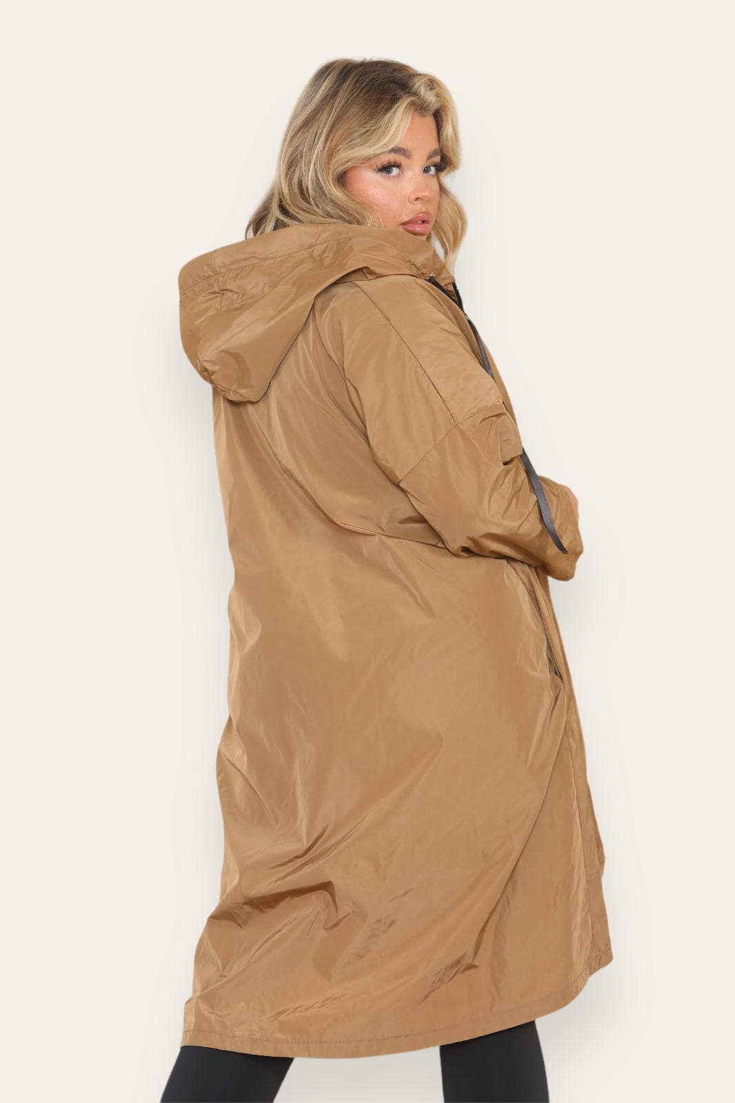 Oversized Hooded Rain Mac: Silver Grey / One Size To UK 16-24
