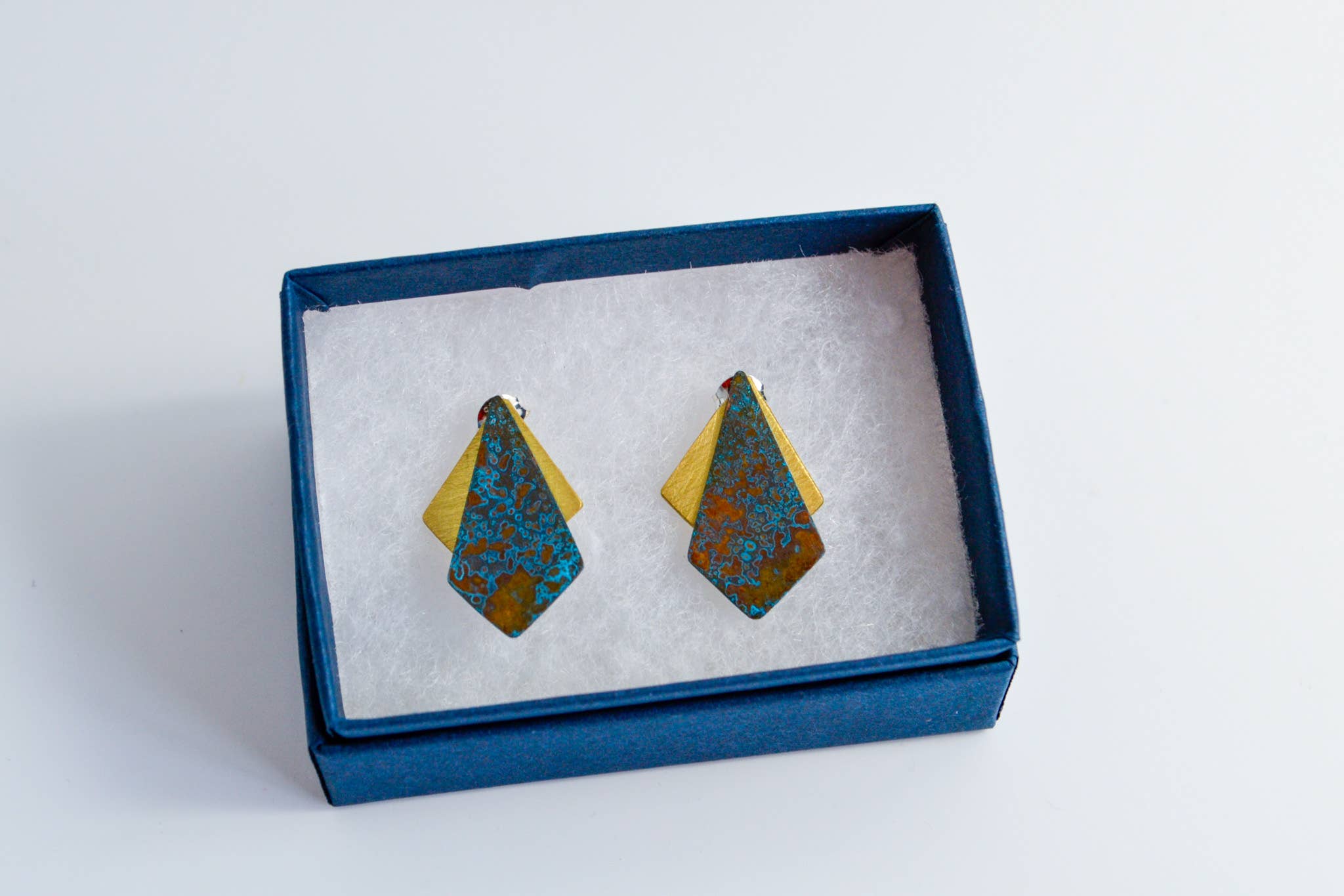Art Deco Stud Earrings: Large