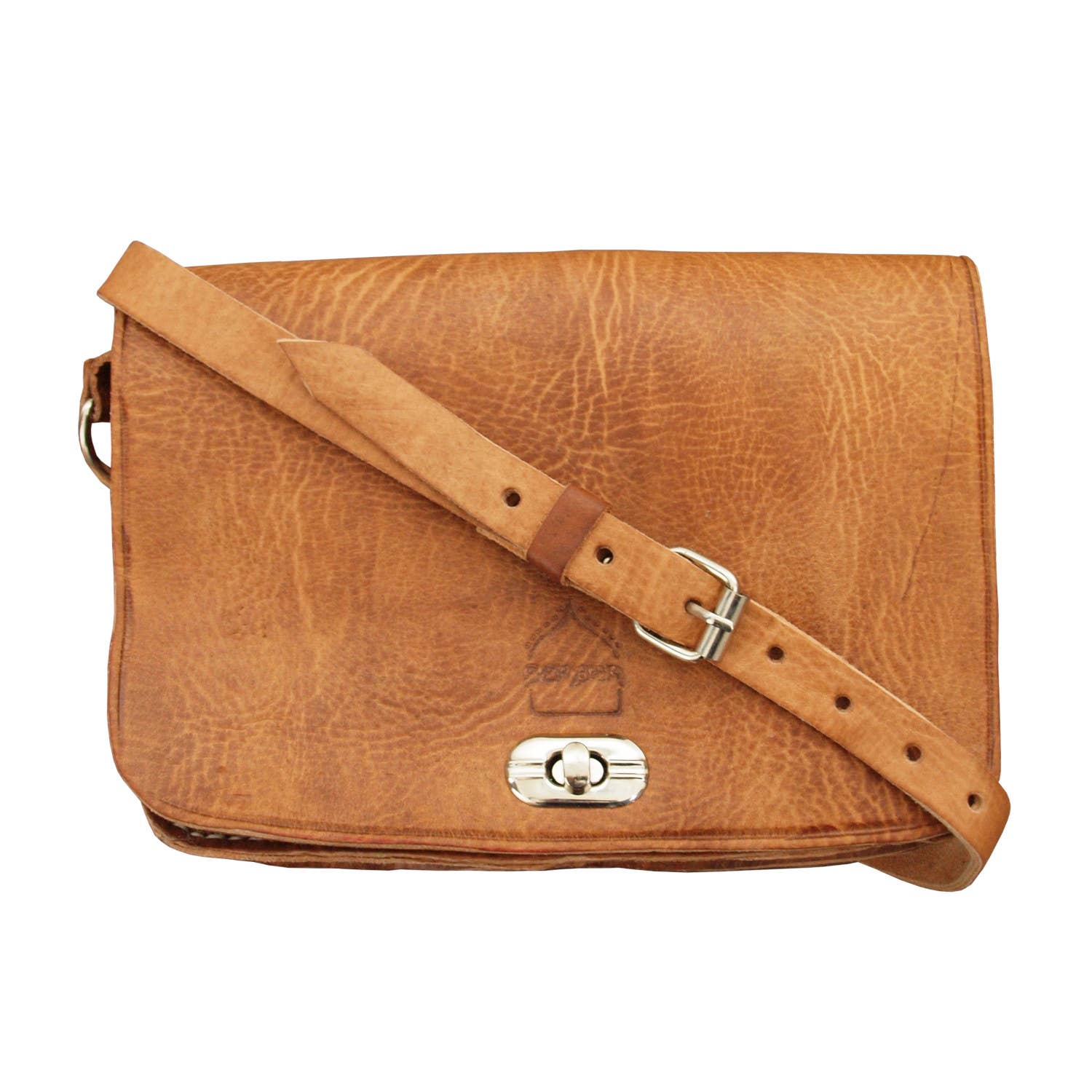 Ladies Leather Crossbody Bag: Tan